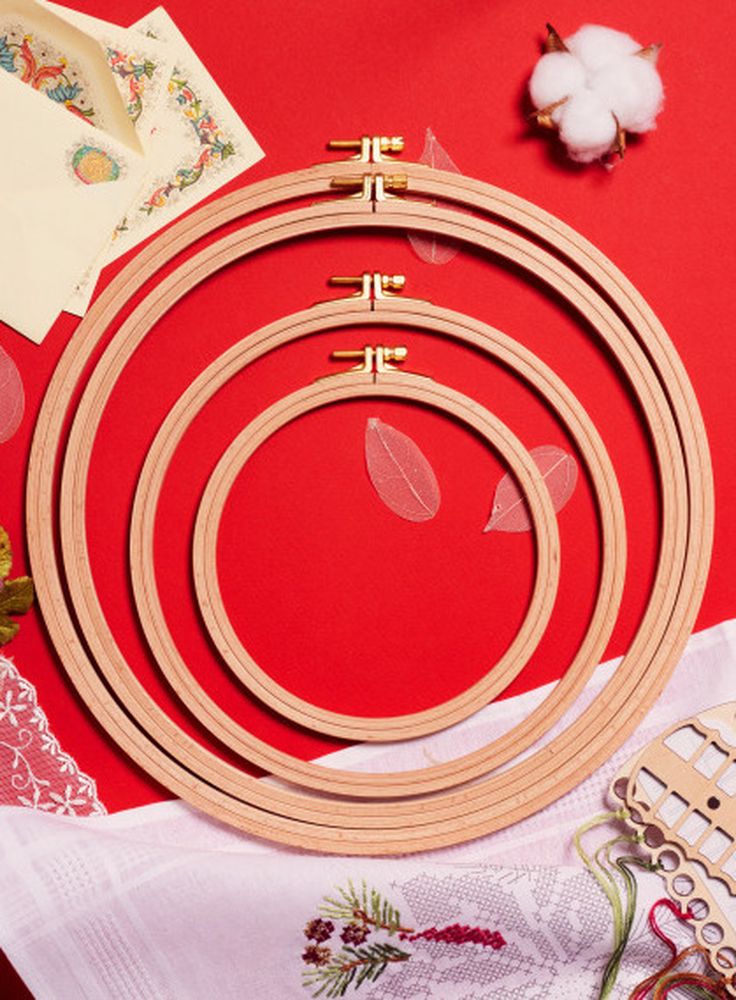 Пяльцы деревянные с винтом, диаметр 31 см, h=8 — картинка 3