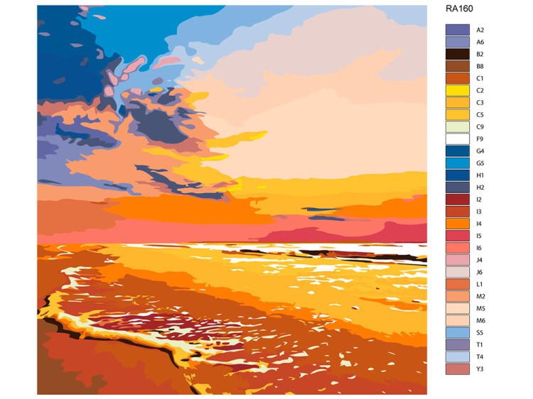 Картина по номерам «Морской закат» — картинка 2