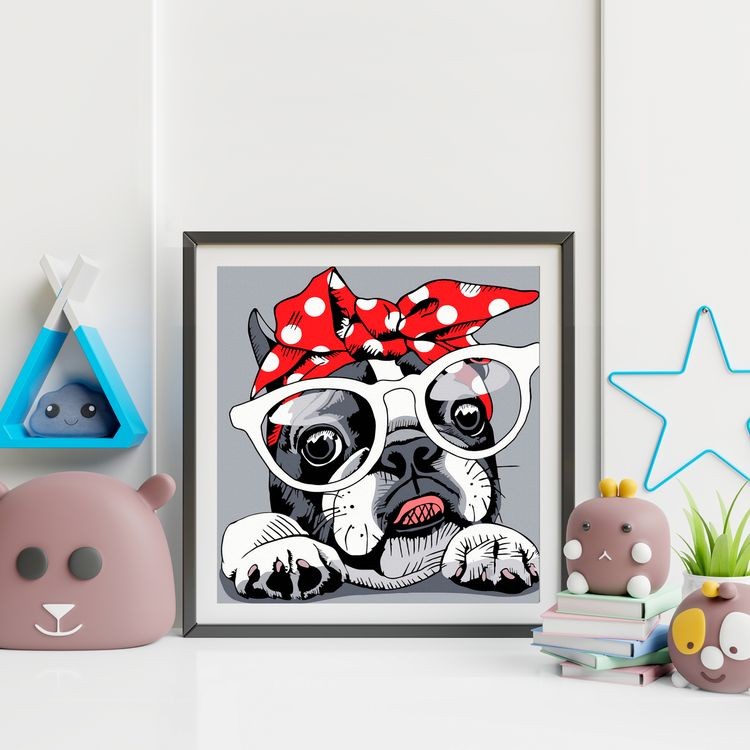 Картина по номерам «Бульдог в очках» — картинка 4