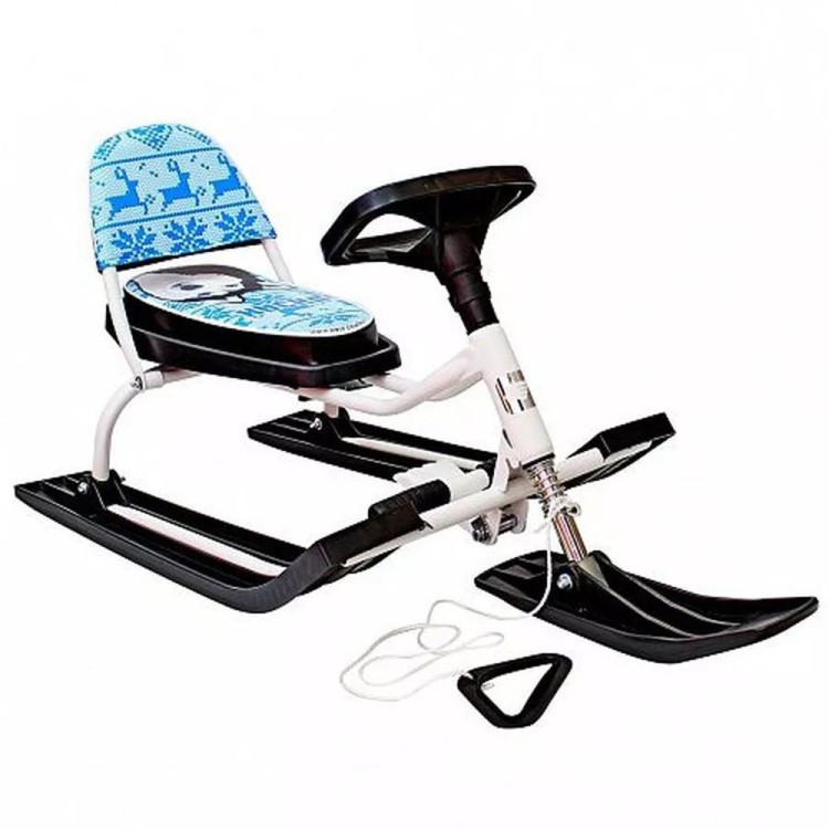 Снегокат детский 104 Comfort Хаски со спинкой (синий) — картинка 4