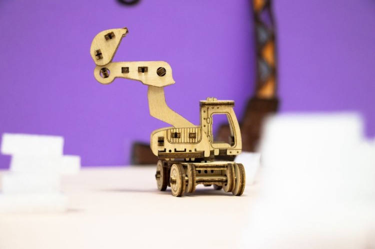 Конструктор из дерева «Экскаватор», UNIWOOD — картинка 4