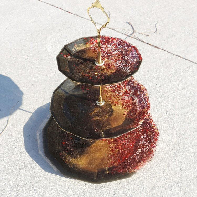 Силиконовый молд - Заготовка для фруктовницы граненая, набор — картинка 4