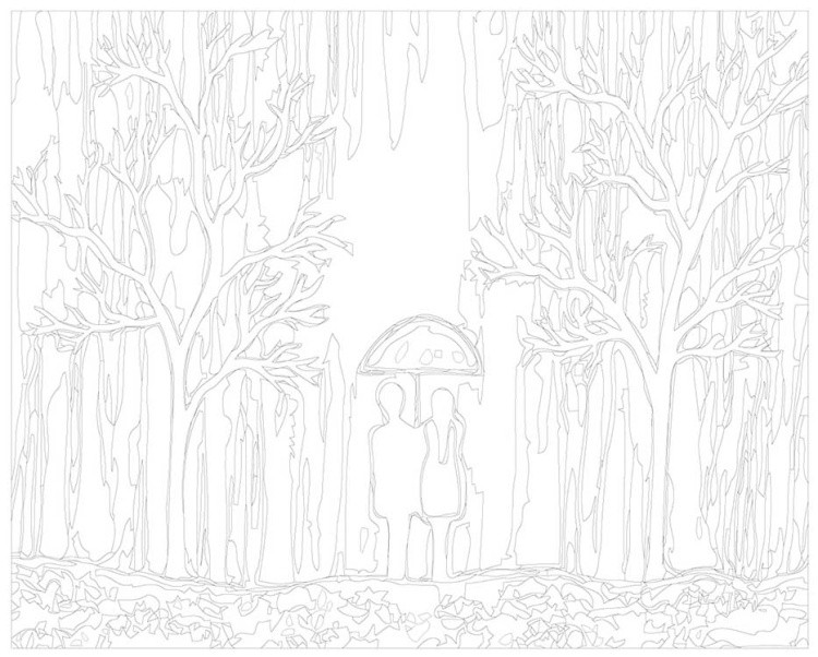 Картина по номерам «Вдвоем под зонтом» — картинка 3