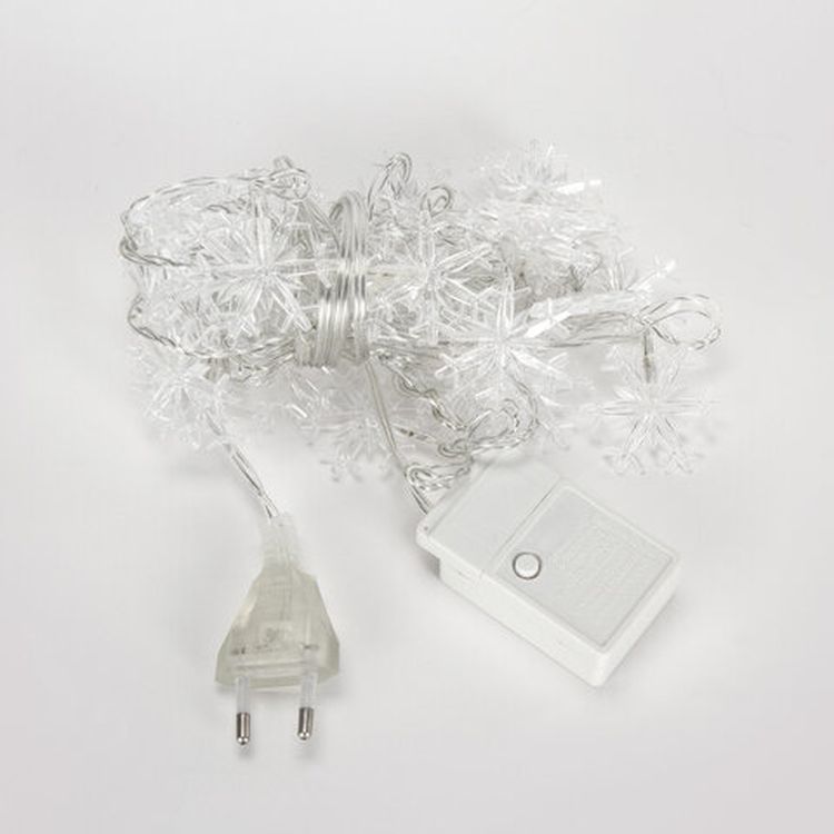 Электрогирлянда светодиодная «Снежинки», 30 ламп, 3 м, многоцветная — картинка 2