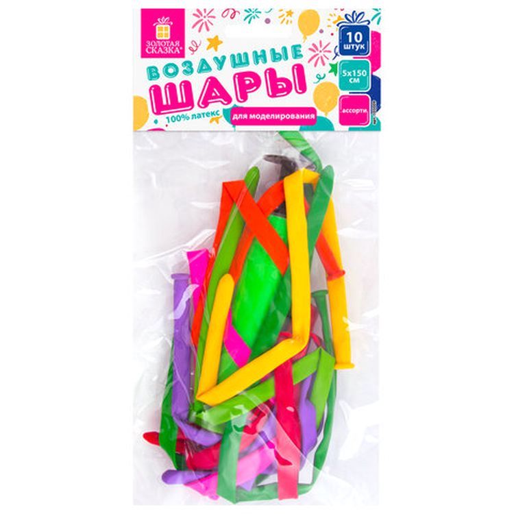 Шары воздушные для моделирования, 2х60" (5х150 см), комплект 10 шт., с насосом — картинка 6