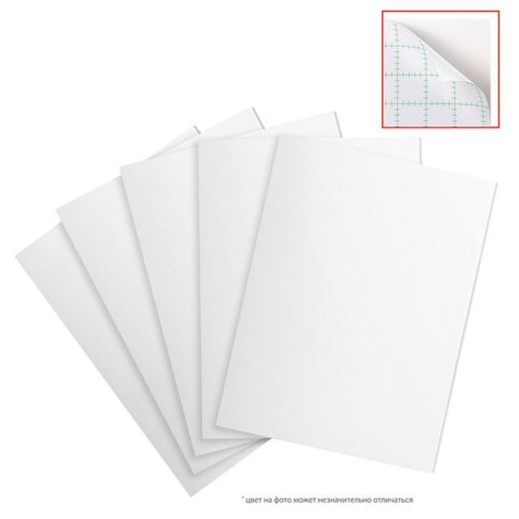 Пенокартон матовый cамоклеящийся, 50х70 см, толщина 5 мм, белый, комплект 5 листов, BRAUBERG — картинка 3
