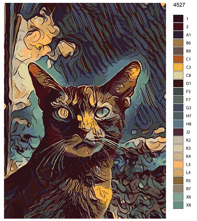 Картина по номерам «Суровый кот» — картинка 2