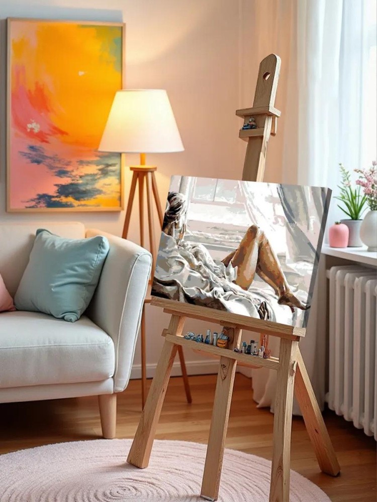 Картина по номерам «Одна в постели» — картинка 10