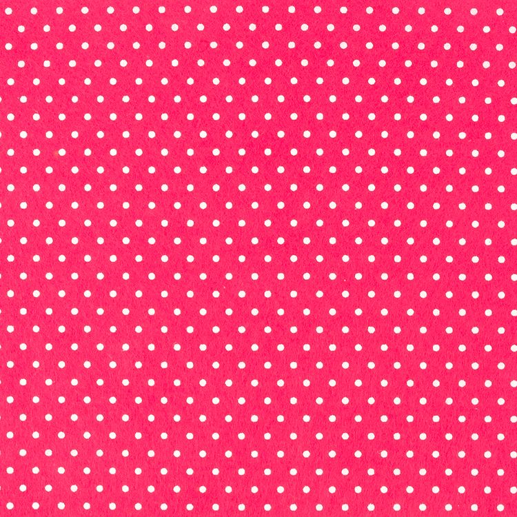 Фетр декоративный с рисунком в горошек, мягкий, 1 мм, 30х45 см ± 2 см, 1 шт., цвет: №FE035 ярко-розовый, Blitz