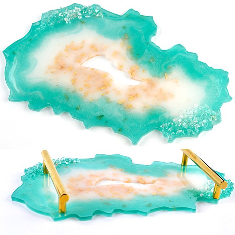 Силиконовый молд - Поднос жеода №6, 35x23см — картинка 4