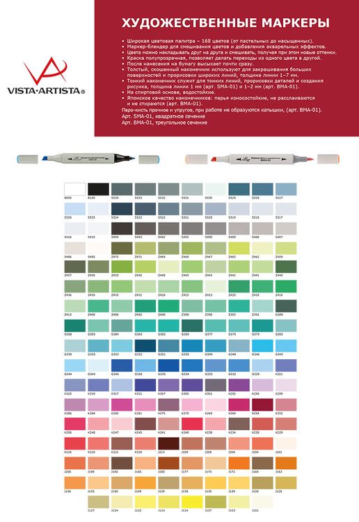 Маркер-кисть на спиртовой основе, 0.7 мм - 7 мм, перо круглое/скошенное, телесный (Baby Skin Pink), VISTA-ARTISTA — картинка 3