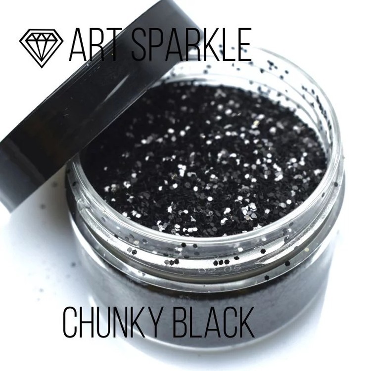 Глиттер крупный Chunky Black, 50 г, Craftsmen.store — картинка 2