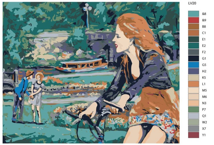 Картина по номерам «Прогулка на велосипеде» — картинка 2