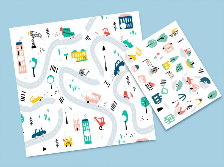 Аппликация с наклейками «Город автомобилей» — картинка 2