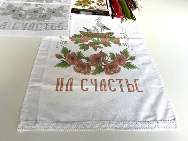 Набор для вышивания «Рушник Аисты» 1,5 м для вышивки крестом — картинка 5