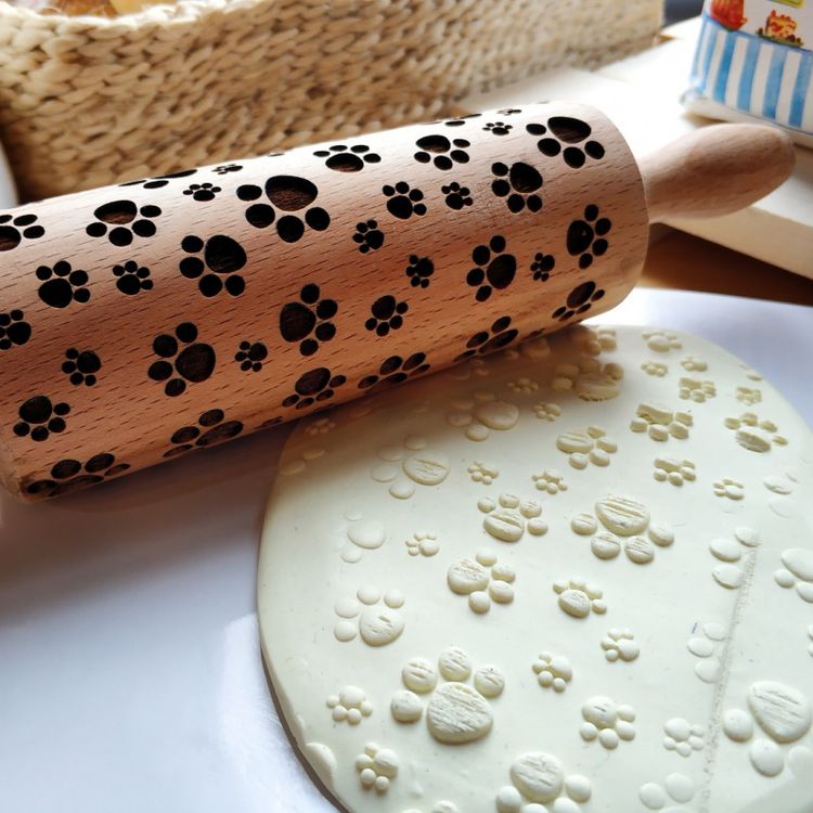 Деревянная скалка с узором «Лапки», Березка — картинка 2