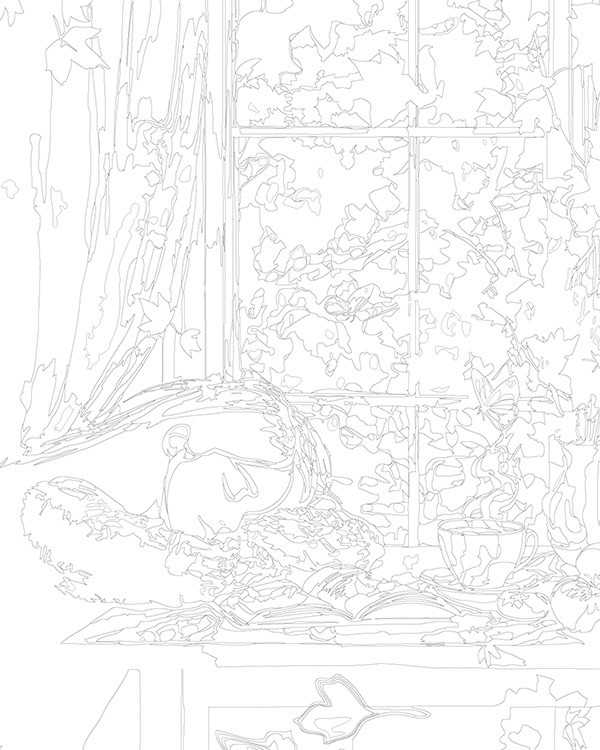 Картина по номерам «Осень: девушка, бабочки и осенний пейзаж» — картинка 3