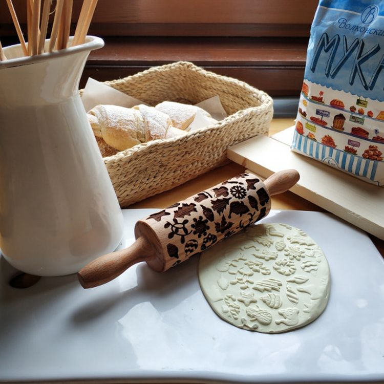 Деревянная скалка «Рождественское настроение», Березка — картинка 3