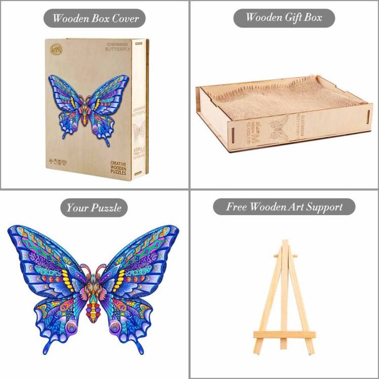 Деревянные пазлы «Очаровательная Бабочка L», Woodbests — картинка 6