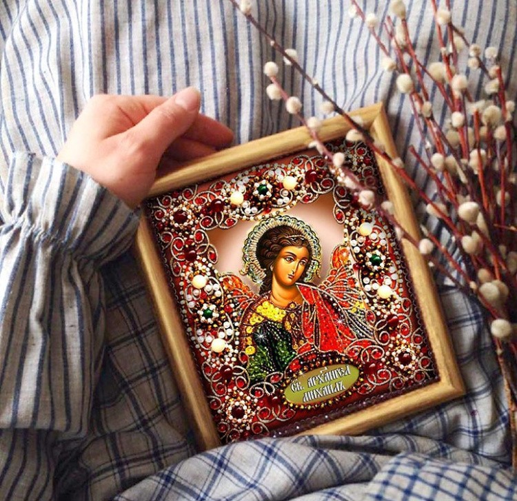 Вышивка Образа в каменьях «Святой Архангел Михаил» — картинка 4