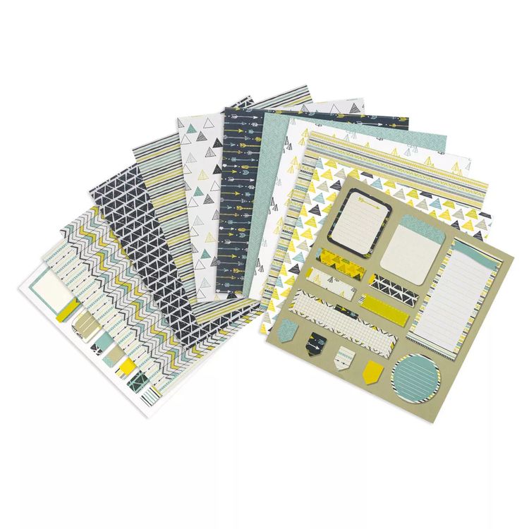 Бумага для скрапбукинга 15х15 см «Геометрия», 12 дизайнов — картинка 3