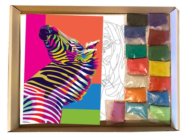 Картина цветным песком «Зебра» — картинка 3