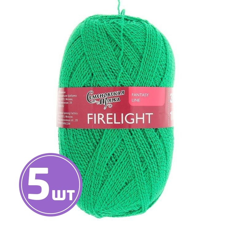 Пряжа Семеновская Firelight (6546), ярко зеленый-зеленый 5 шт. по 100 г