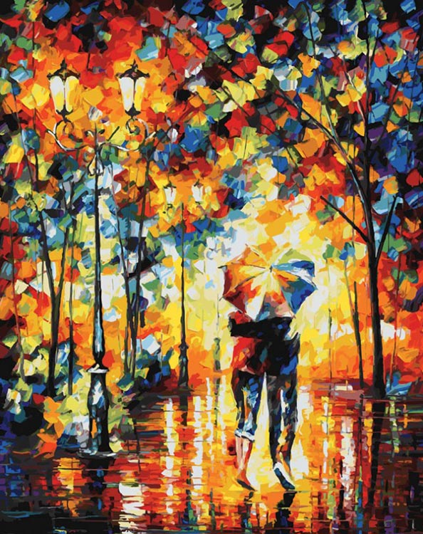 Картина по номерам «Под одним зонтом»