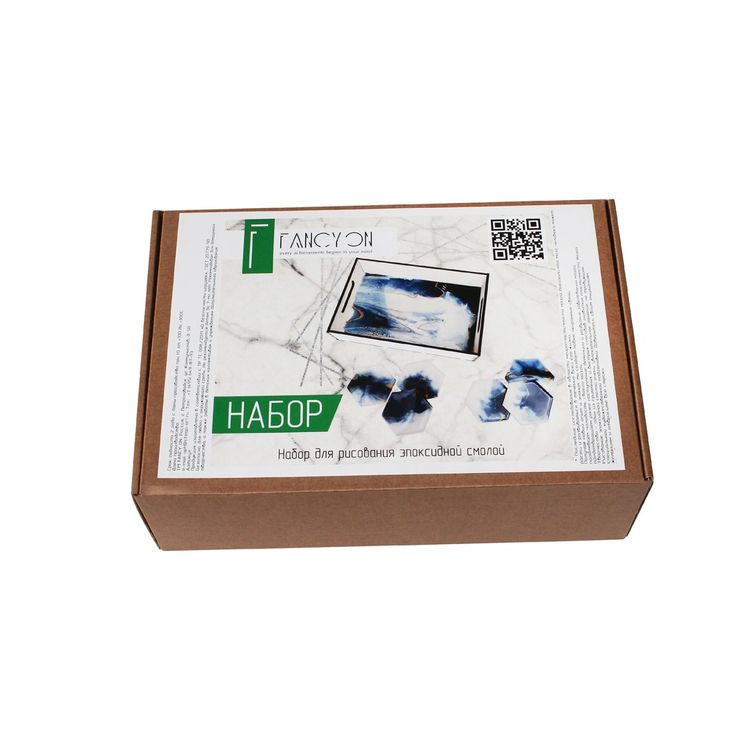 Набор для рисования эпоксидной смолой «Поднос Лагуна», подарочная упаковка, FancyOn — картинка 3