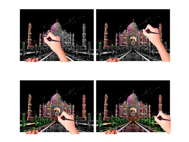 Скретч-картина «Taj Mahal» (цветная) — картинка 3