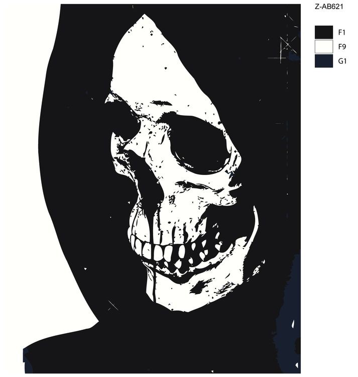 Картина по номерам «Череп в капюшоне» — картинка 2