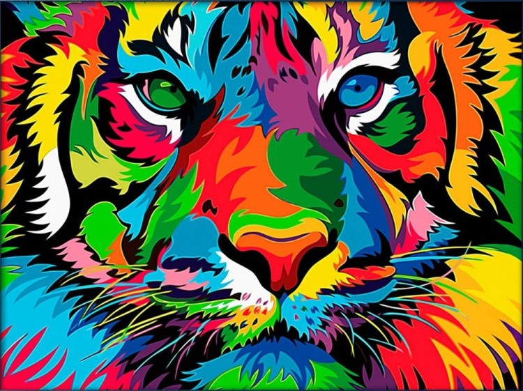 Алмазная вышивка «Красочный тигр»