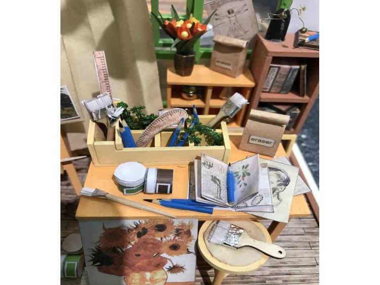 Набор для создания миниатюры (румбокс) «Мастерская художника» — картинка 9