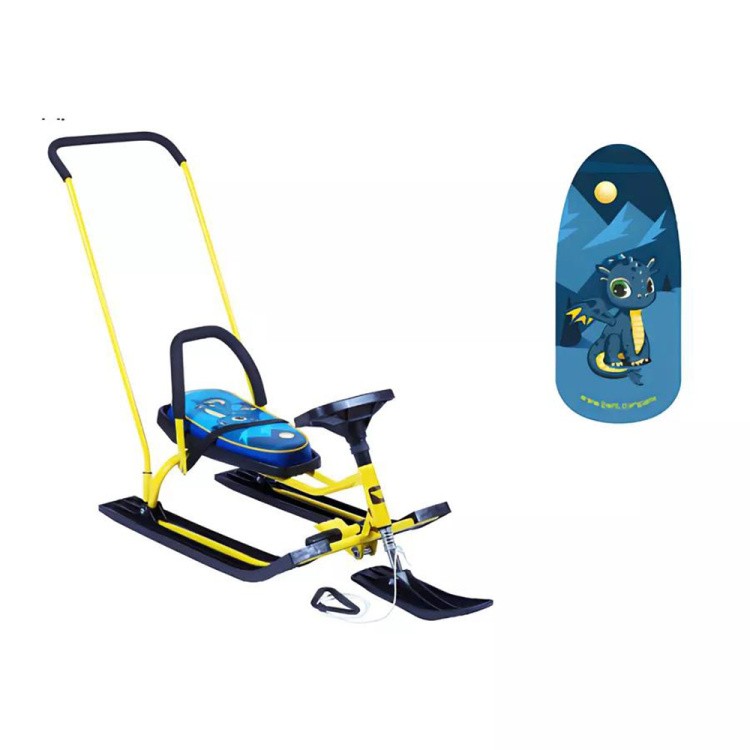 Снегокат детский 140 GO GO Дракоша с ручкой — картинка 4