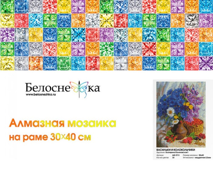 Алмазная вышивка «Васильки и колокольчики» — картинка 6