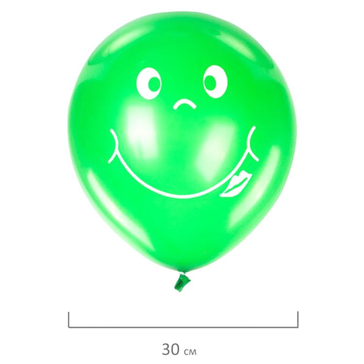 Шары воздушные «Смайл», 12" (30 см), комплект 50 шт., ассорти 10 цветов — картинка 4