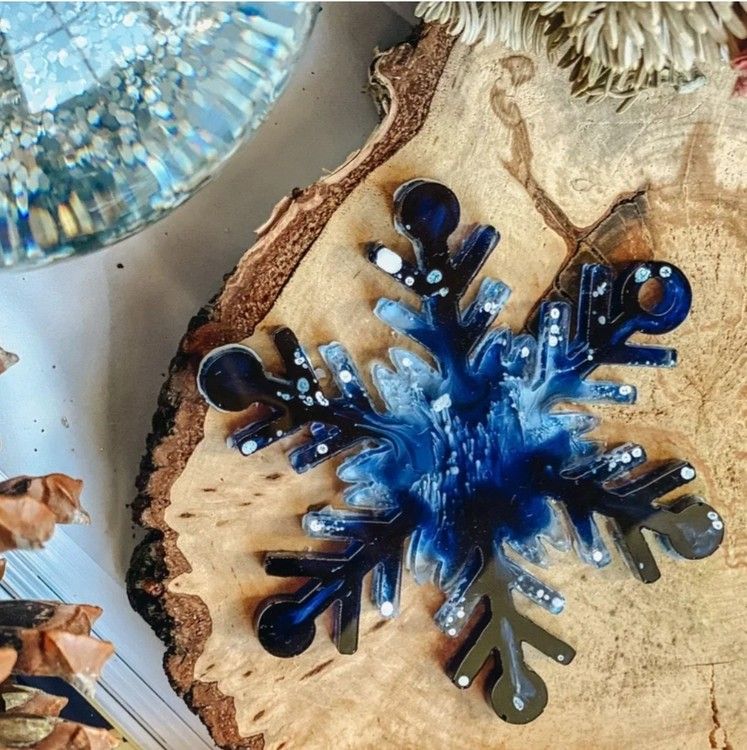 Елочная игрушка Снежинка №4 - Силиконовый молд, ResinArt — картинка 5