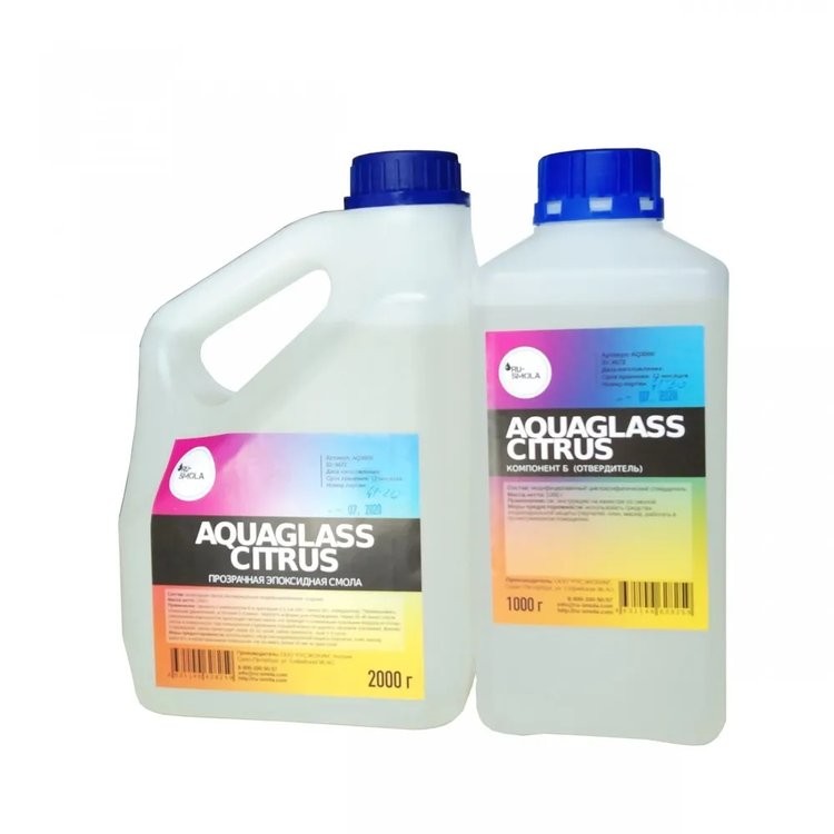 Низковязкая эпоксидная смола для творчества AquaGlass Citrus 3 кг, RU-SMOLA — картинка 2