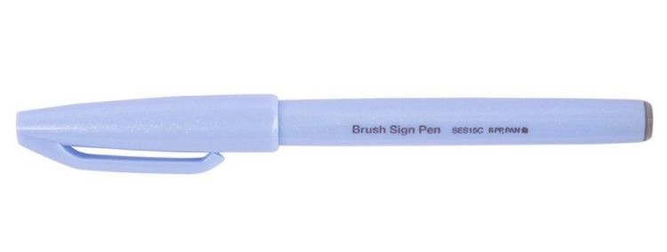 Фломастер-кисть Brush Sign Pen, 2 мм, цвет: серо-голубой, Pentel