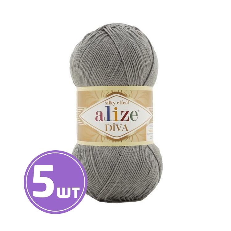 Пряжа ALIZE Diva Silk effekt (87), сталь, 5 шт. по 100 г