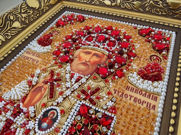 Набор вышивки хрустальными камнями «Николай (золотая)» — картинка 7