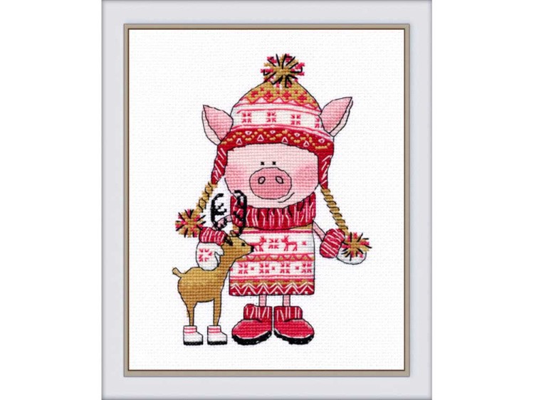 Набор для вышивания «Хрюша с оленем» — картинка 2