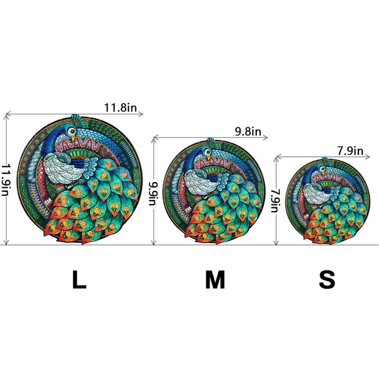 Деревянные пазлы «Элегантный Павлин M», Woodbests — картинка 3