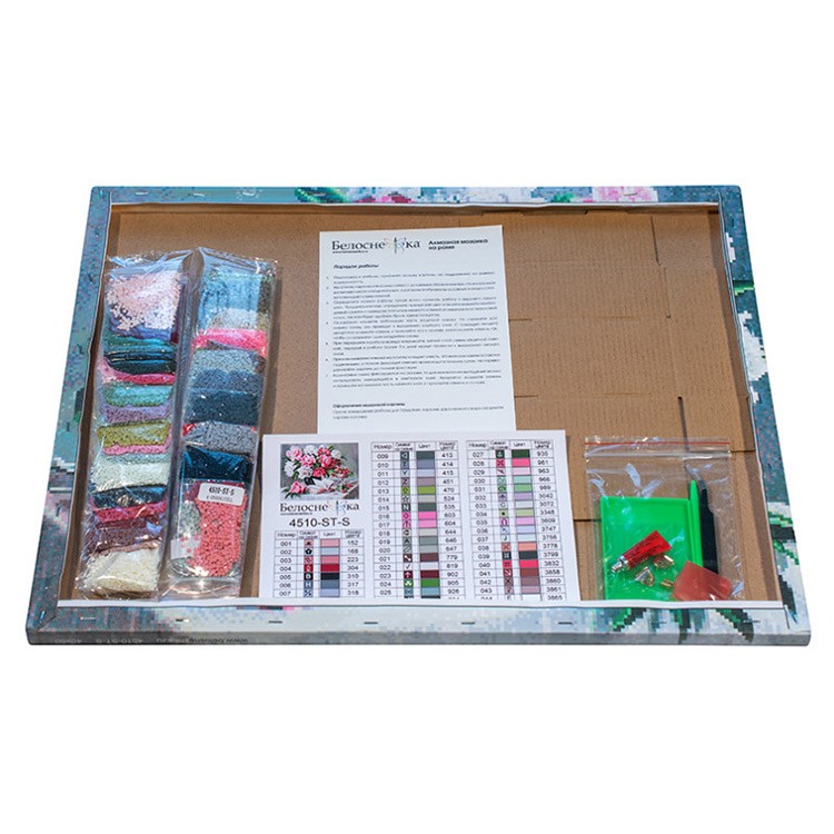 Алмазная вышивка «Пионы и клубника» — картинка 3