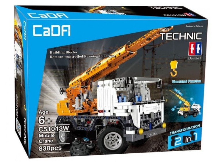 Радиоуправляемый конструктор с мотором Cada Technics Автокран со стрелой / Эвакуатор - 2.4G — картинка 4