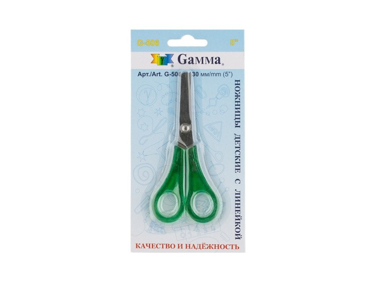 Ножницы Gamma детские с линейкой, 130 мм — картинка 2