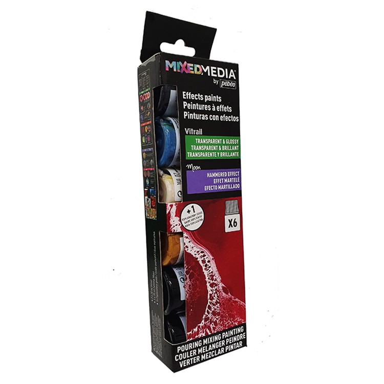 Набор красок Mixed Media - Vitrail и Fantasy Moon, 6 шт. — картинка 2