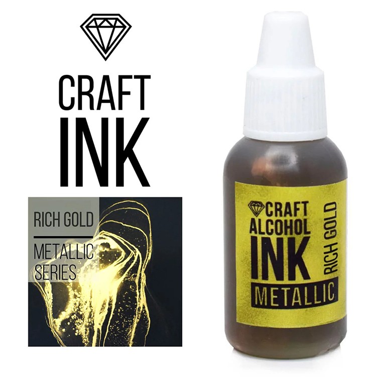 Алкогольные чернила Craft INK, Rich Gold Metallic (Роскошное золото) 20 мл