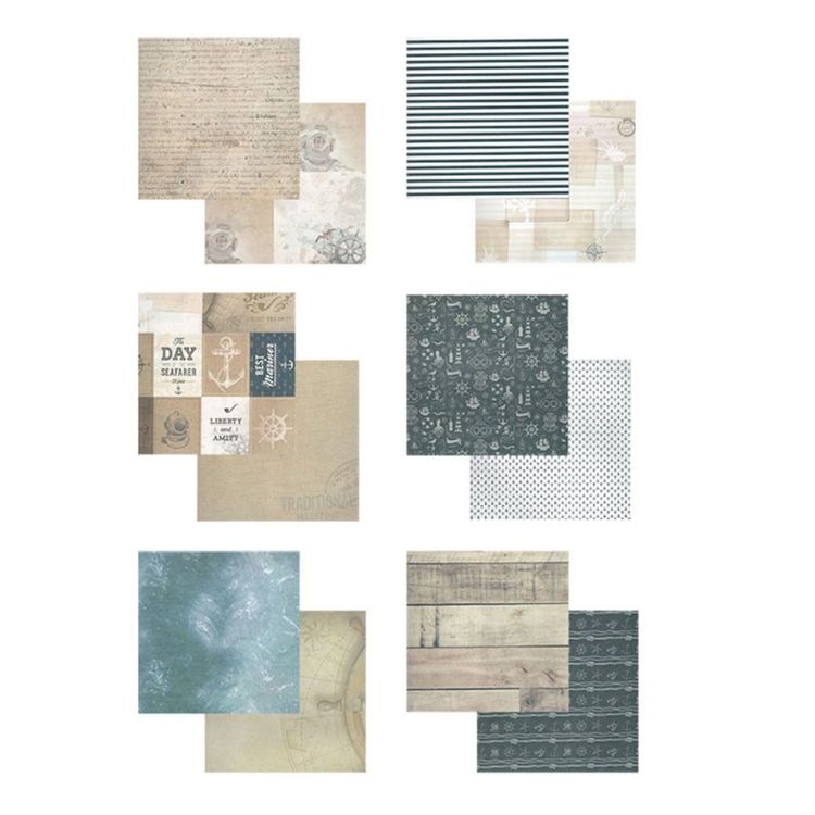 Набор бумаги для скрапбукинга «Морское путешествие» 25,5x25,5 см — картинка 20