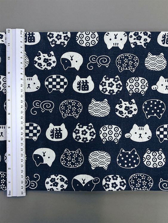 Ткань Лен, 140 г/м², 5 м x 150 см, цвет: синий, белый, животный принт, TBY — картинка 4